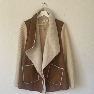 Moth Sherpa Moto Sweater Small